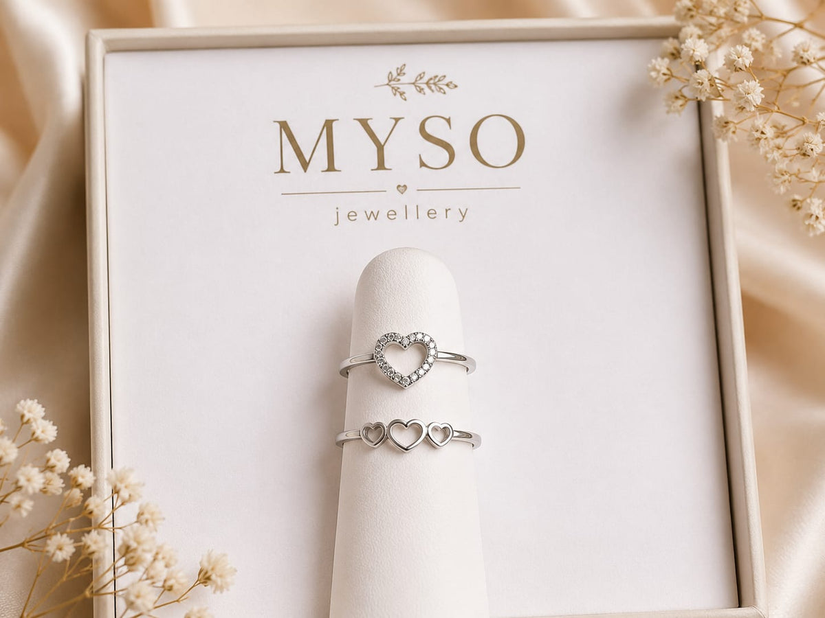 MYSO Love Heart Ring Set – 2 Piece